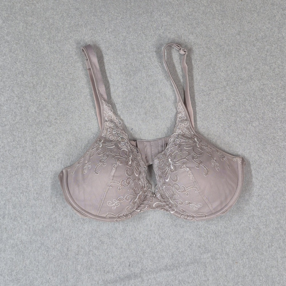 Playtex Women Bra 42C Taupe T Shirt Underwired Lace Strap Adjustable